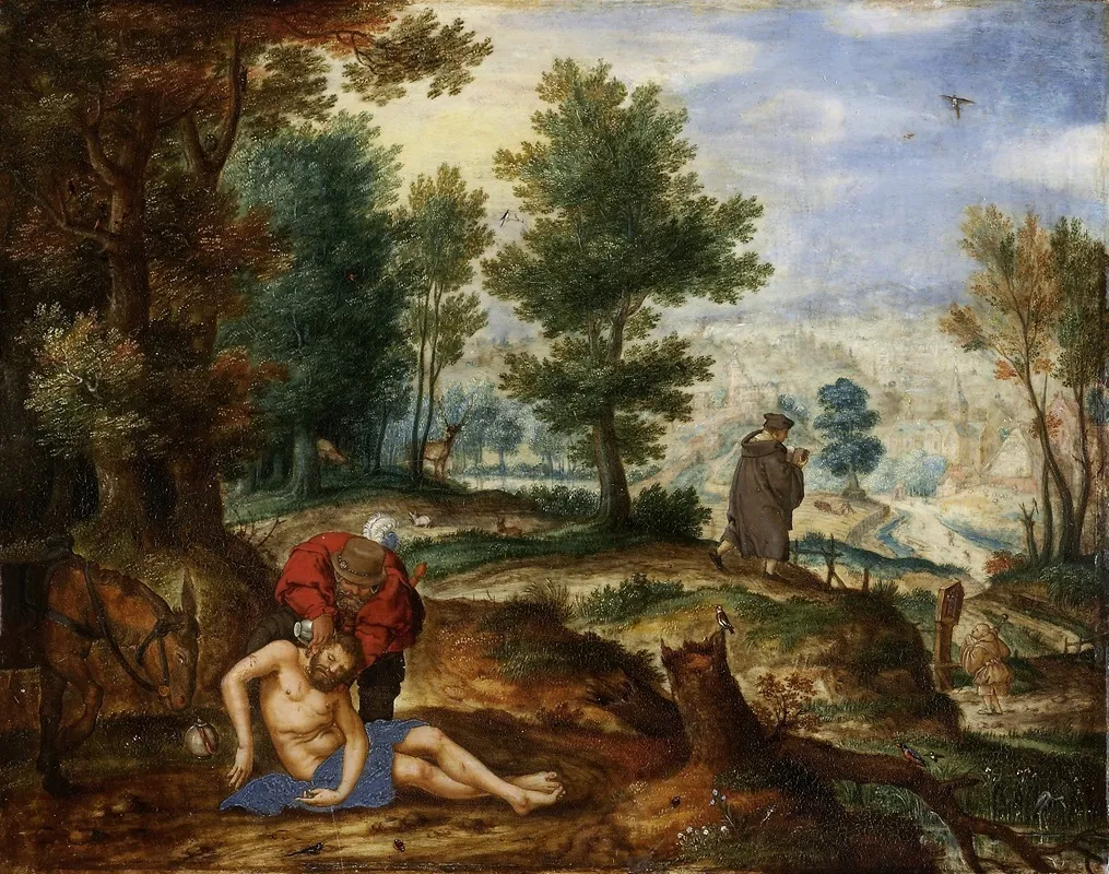 Landscape With The Good Samaritan 2 Wall Art by Pieter Stevens Circle - High-Resolution Digital Print