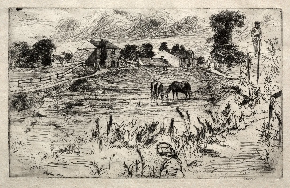 Landscape With The Horse 2 Wall Art by James Abbott McNeill Whistler - High-Resolution Digital Print