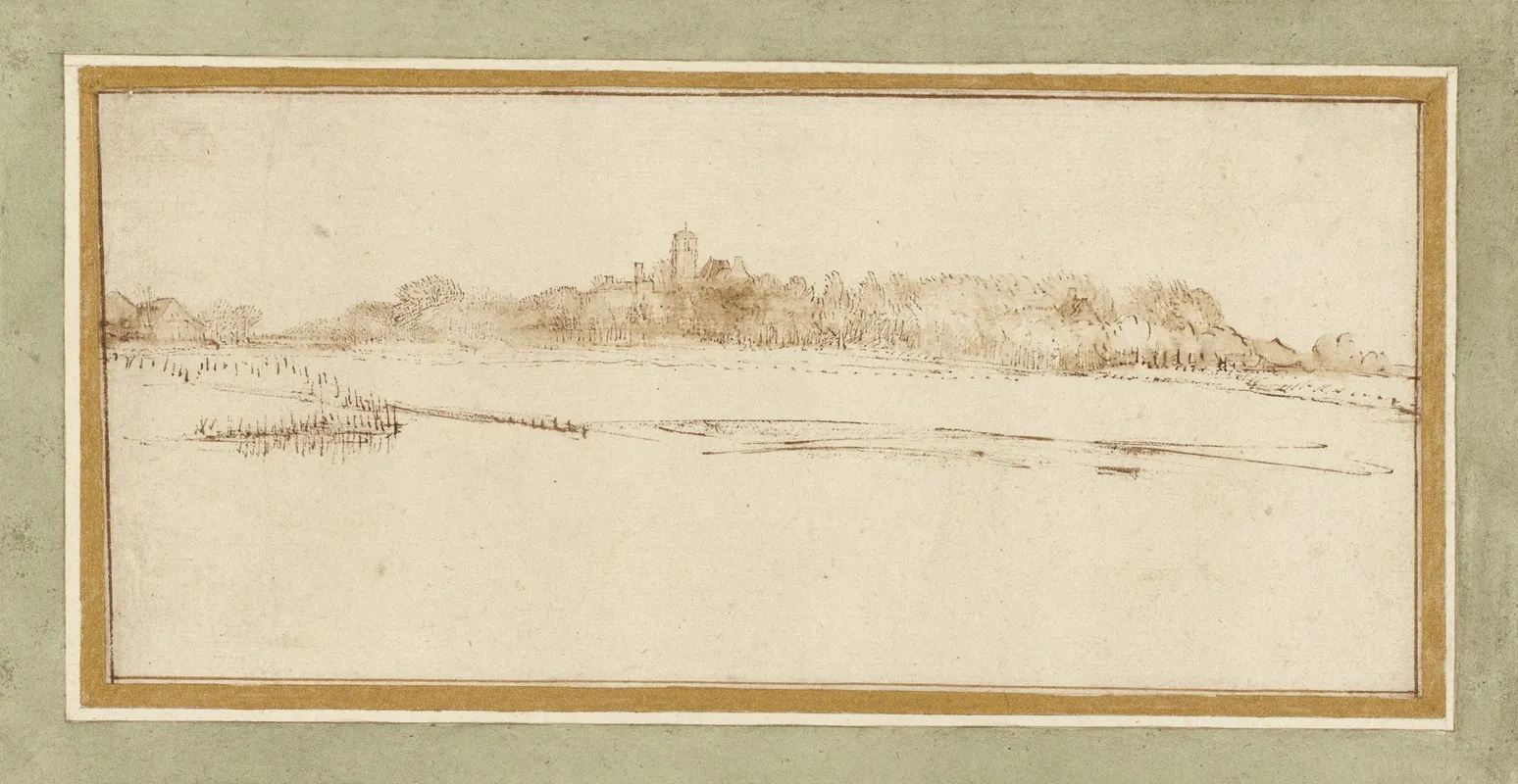 Landscape With The House With The Little Tower Wall Art by Rembrandt van Rijn - High-Resolution Digital Print