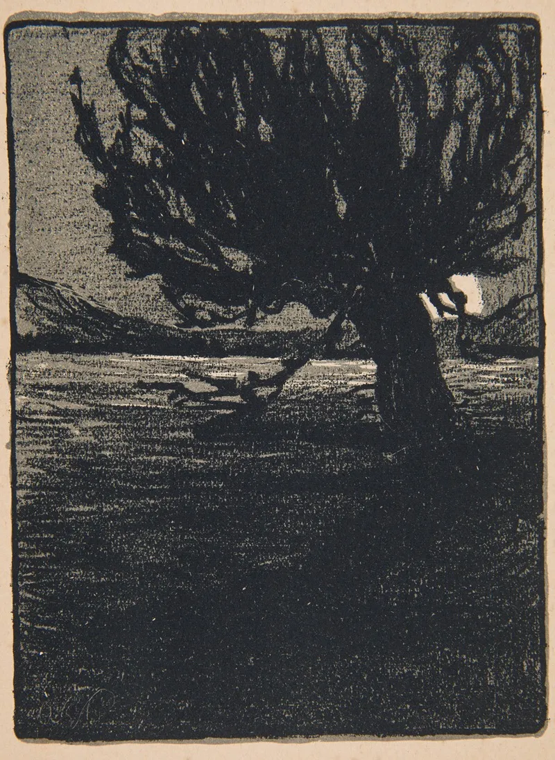 Landscape With The Moon Wall Art by Antoni Stanisław Procajłowicz - High-Resolution Digital Print