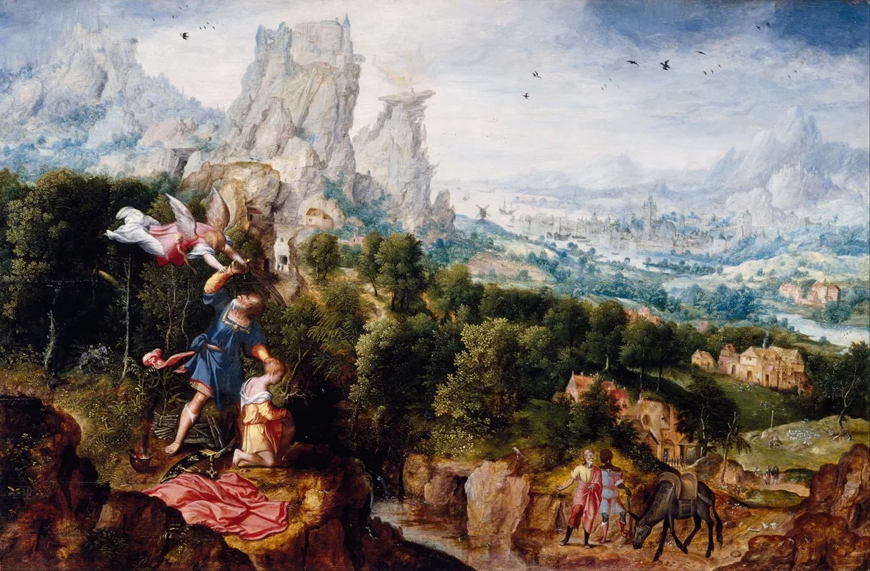 Landscape With The Offering Of Isaac Wall Art by Herri met de Bles - High-Resolution Digital Print