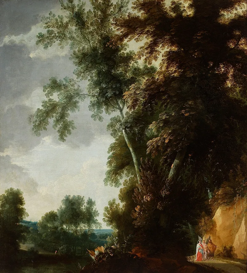 Landscape With The Scene Of Return From Egypt Wall Art by Jacques d' Arthois - High-Resolution Digital Print