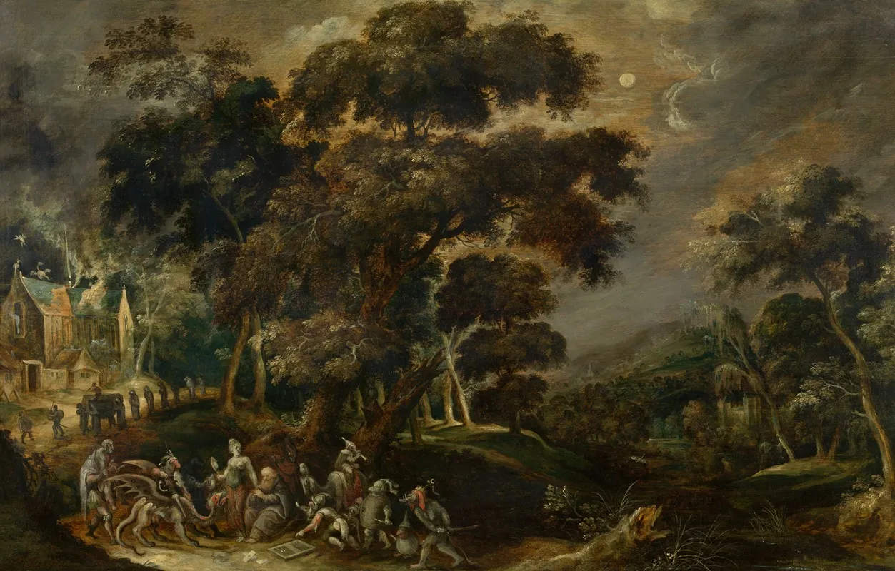 Landscape With The Temptation Of Saint Anthony The Great Wall Art by Kerstiaen de Keuninck - High-Resolution Digital Print