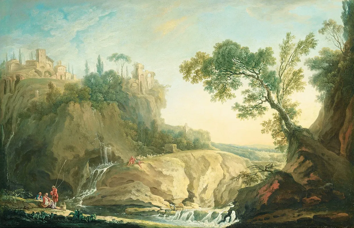 Landscape With Torrent Wall Art by Nicolas Jacques Julliard - High-Resolution Digital Print