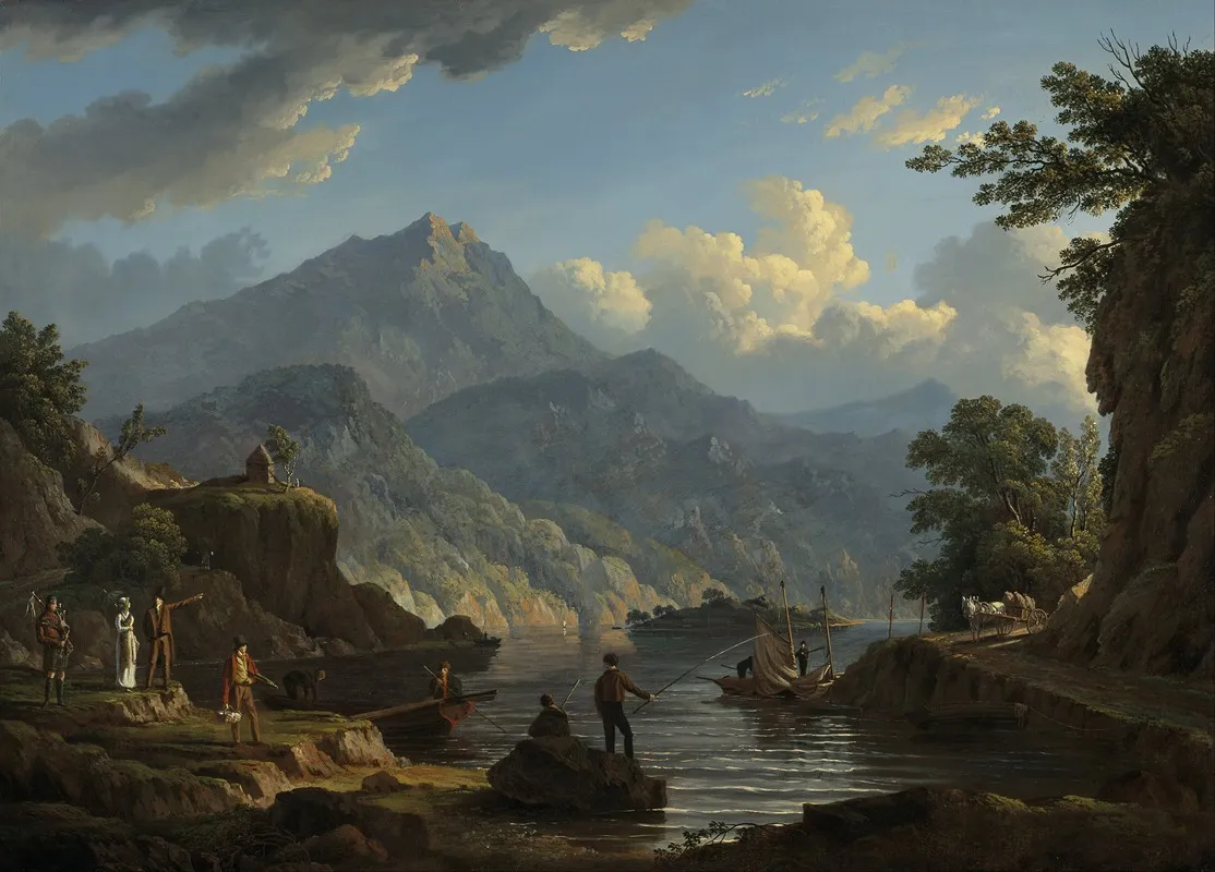 Landscape With Tourists At Loch Katrine Wall Art by John Knox - High-Resolution Digital Print