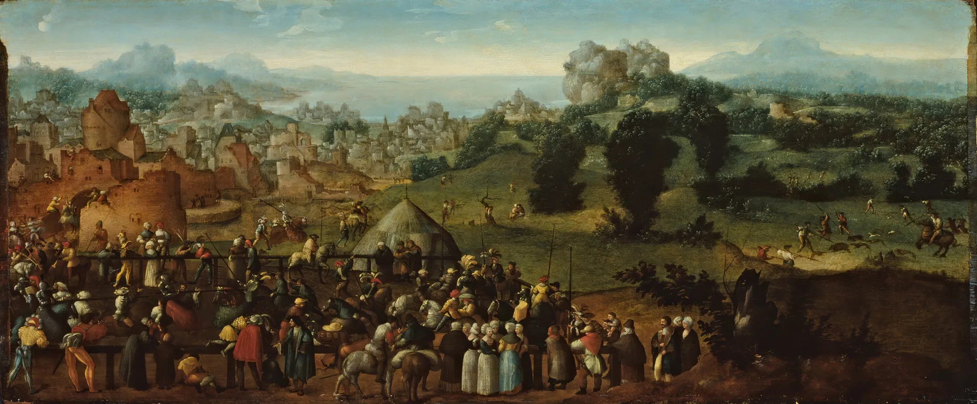 Landscape With Tournament And Hunters