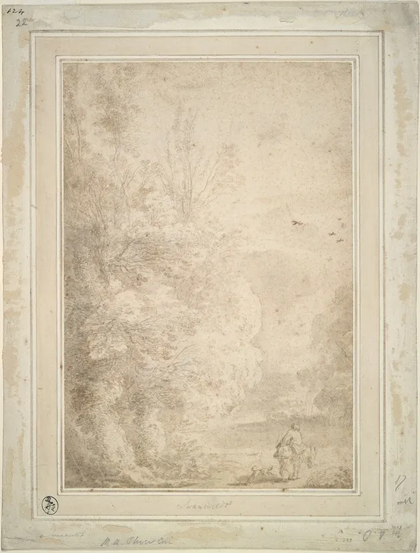 Landscape With Traveler On Donkey