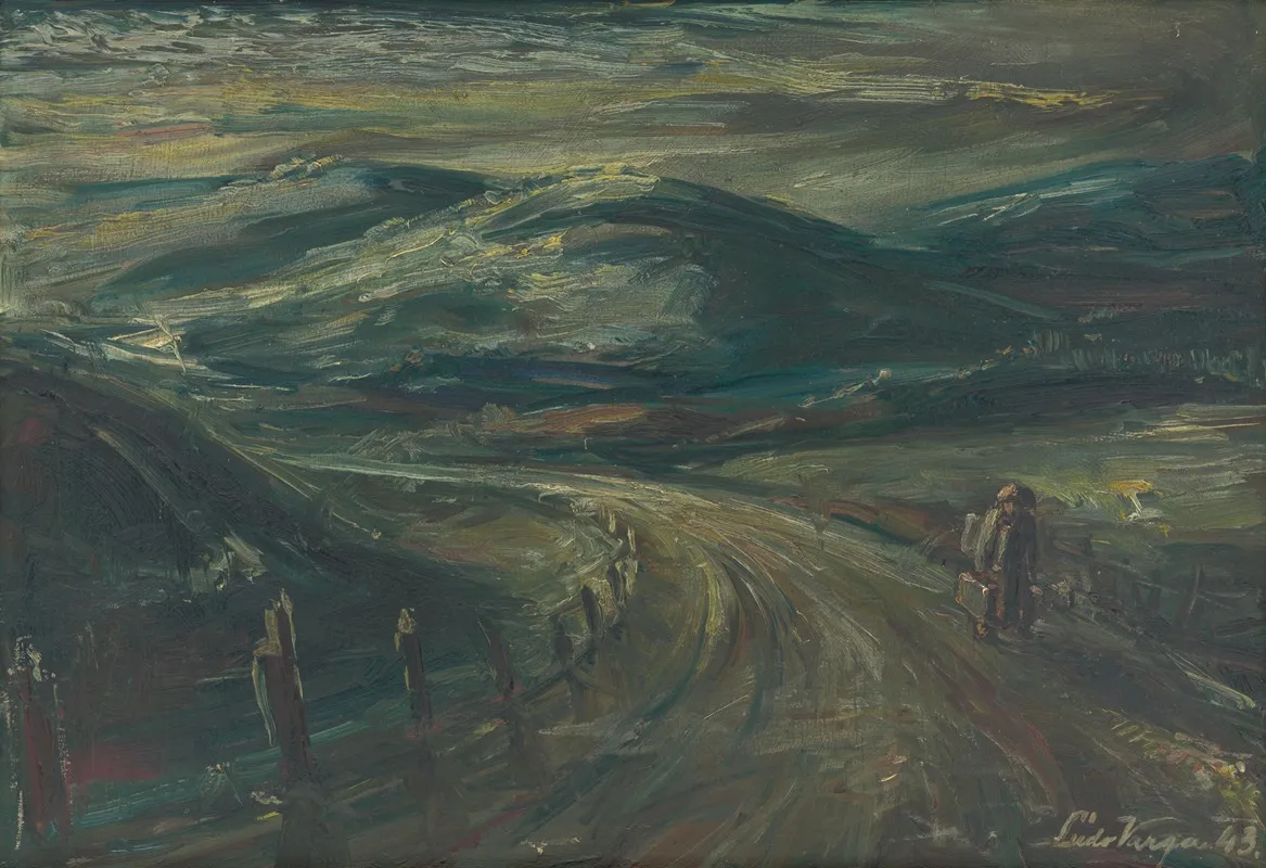 Landscape With Travellers 2 Wall Art by Ľudovít Varga - High-Resolution Digital Print