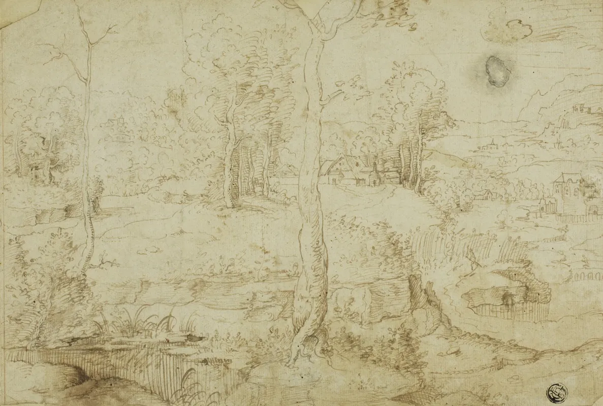 Landscape With Tree In Center Wall Art by After Cornelius Massys - High-Resolution Digital Print