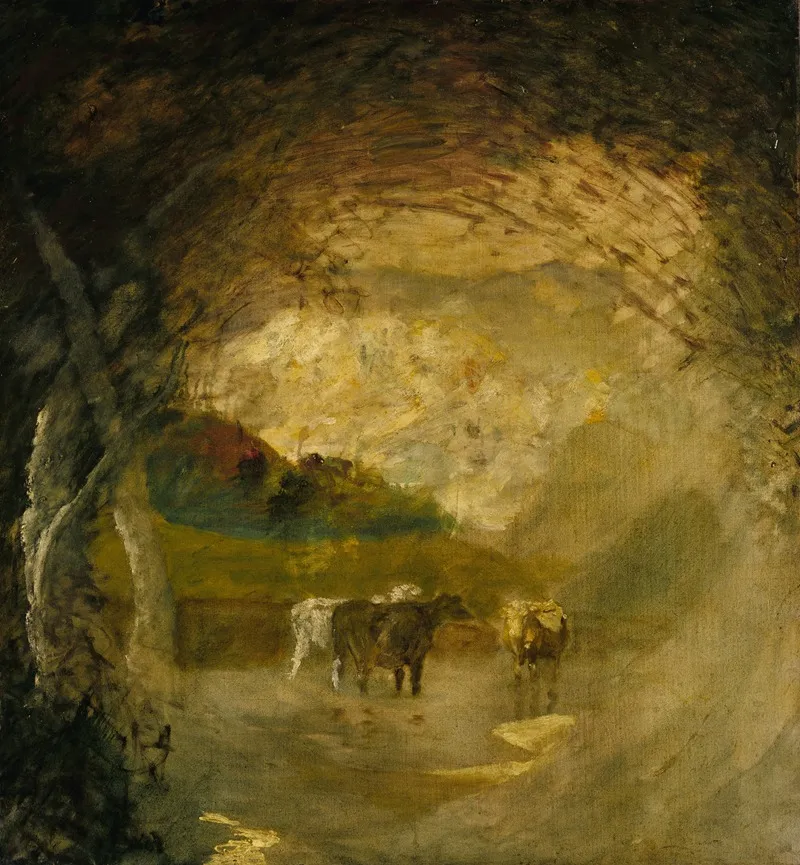 Landscape With Trees And Cattle