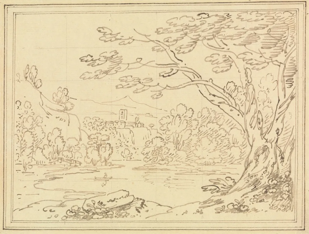 Landscape With Trees By A Lake