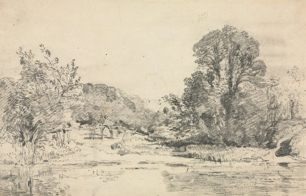 Landscape With Trees Surrounding A Pond
