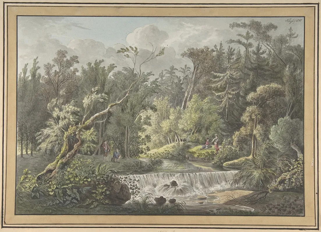 Landscape With Waterfall 5 Wall Art by Friedrich Christian Klass - High-Resolution Digital Print