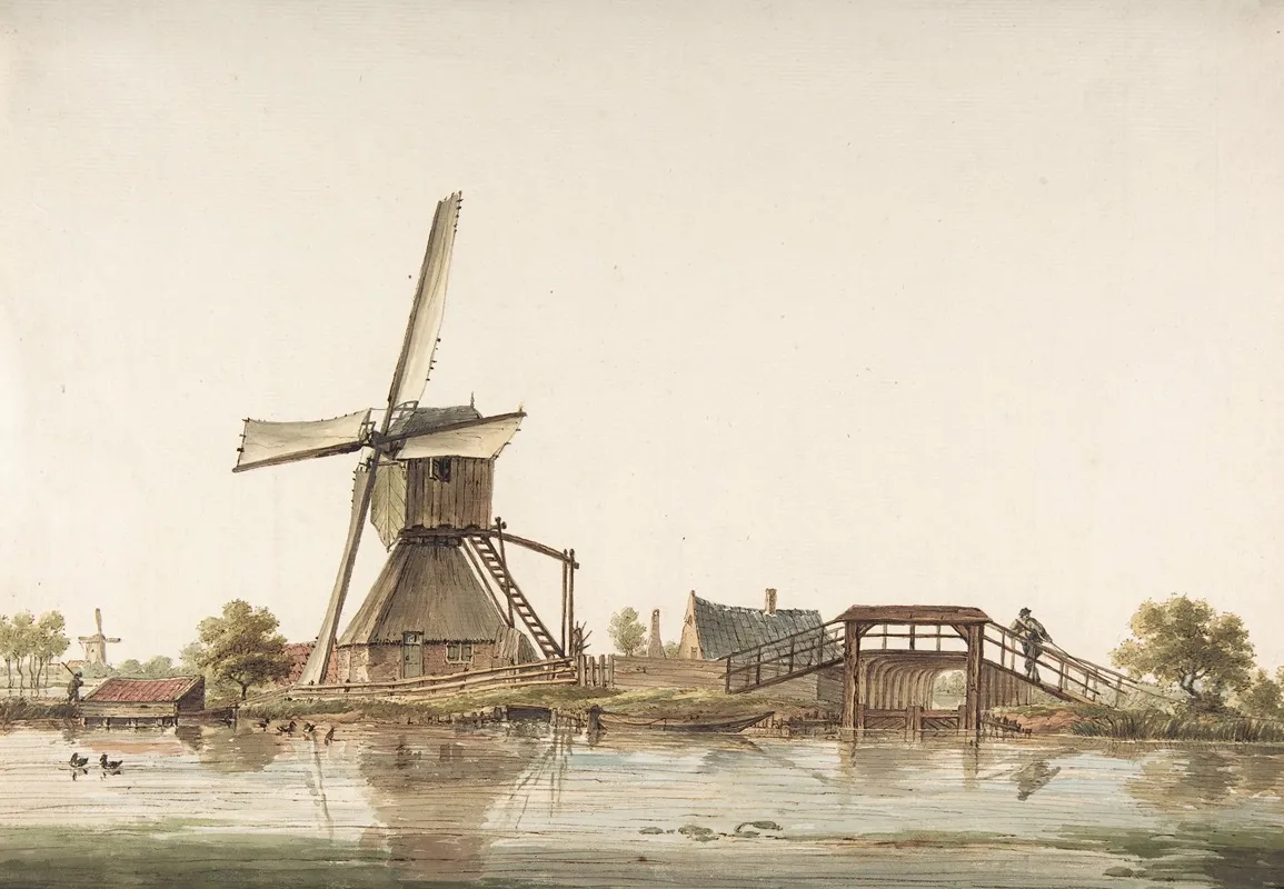 Landscape With Windmill 3 Wall Art by Anthonie Erkelens - High-Resolution Digital Print