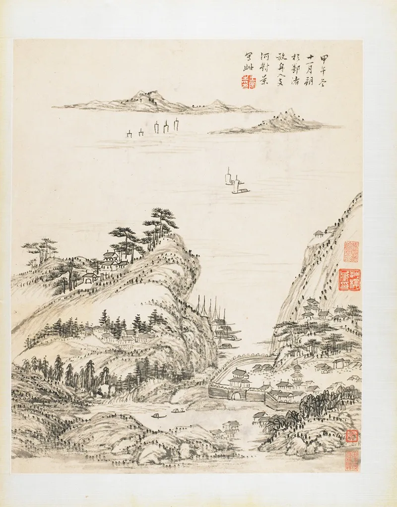 Landscapes From Nature Poetry And Art Pl 4 Wall Art by Wang Chen - High-Resolution Digital Print