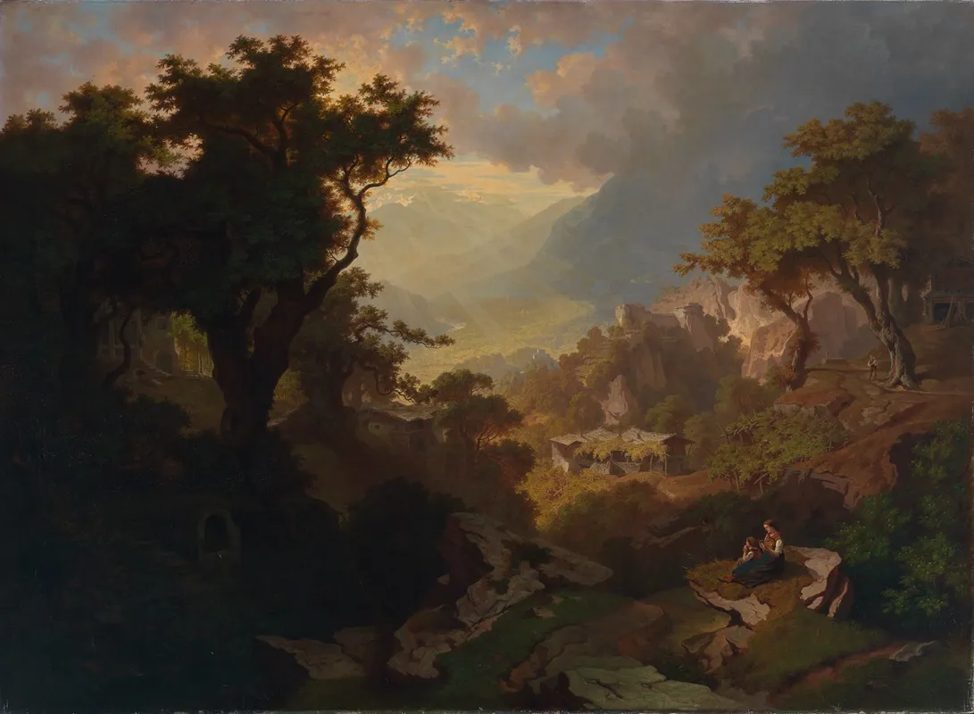 Landschaft Bei Meran Mit Blick Auf Schlos Tirol Wall Art by Heinrich Heinlein - High-Resolution Digital Print