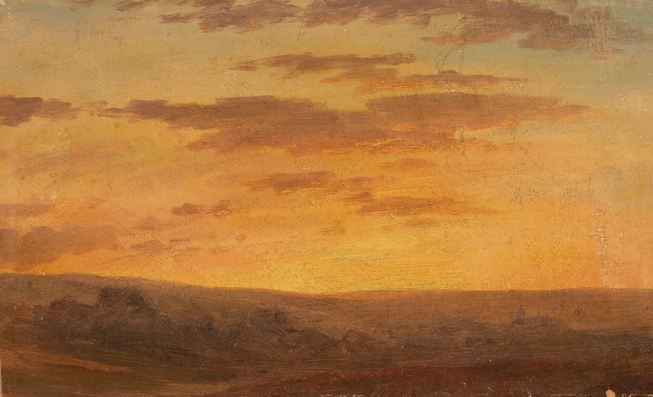 Landschaft In Der Abenddammerung Wall Art by Gustav Friedrich Papperitz - High-Resolution Digital Print