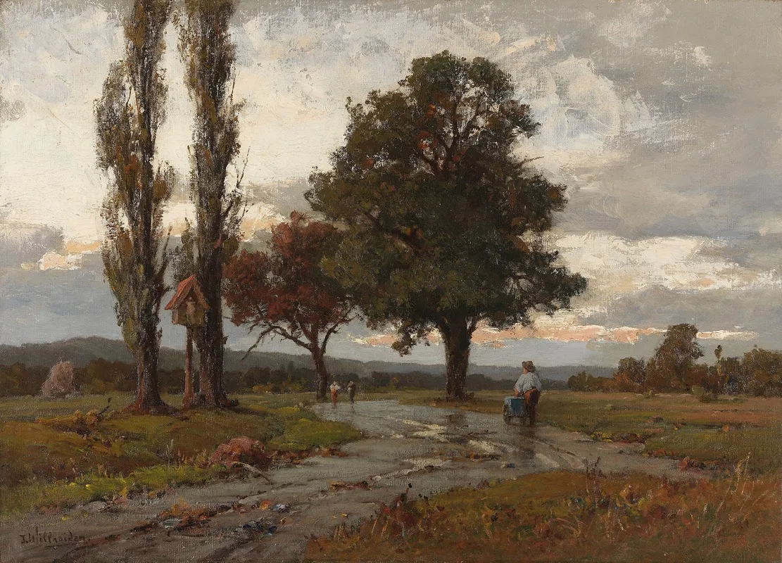 Landschaft Mit Abziehendem Gewitter