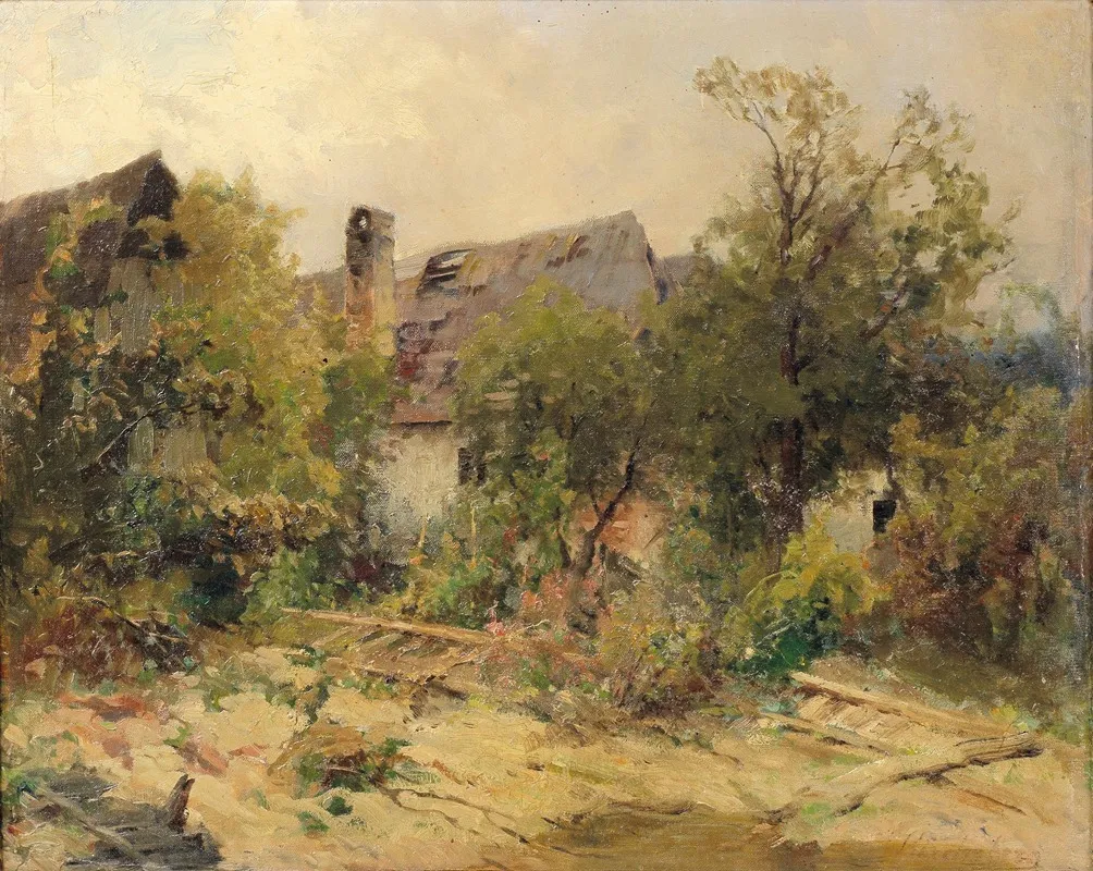 Landschaft Mit Bauernhaus Wall Art by Ernestine von Kirchsberg - High-Resolution Digital Print