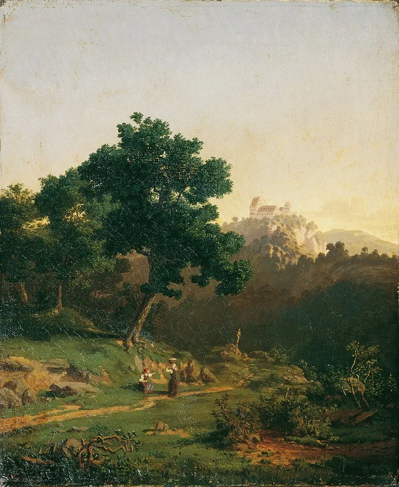 Landschaft Mit Burg Wall Art by Adolf Christian Baumann - High-Resolution Digital Print
