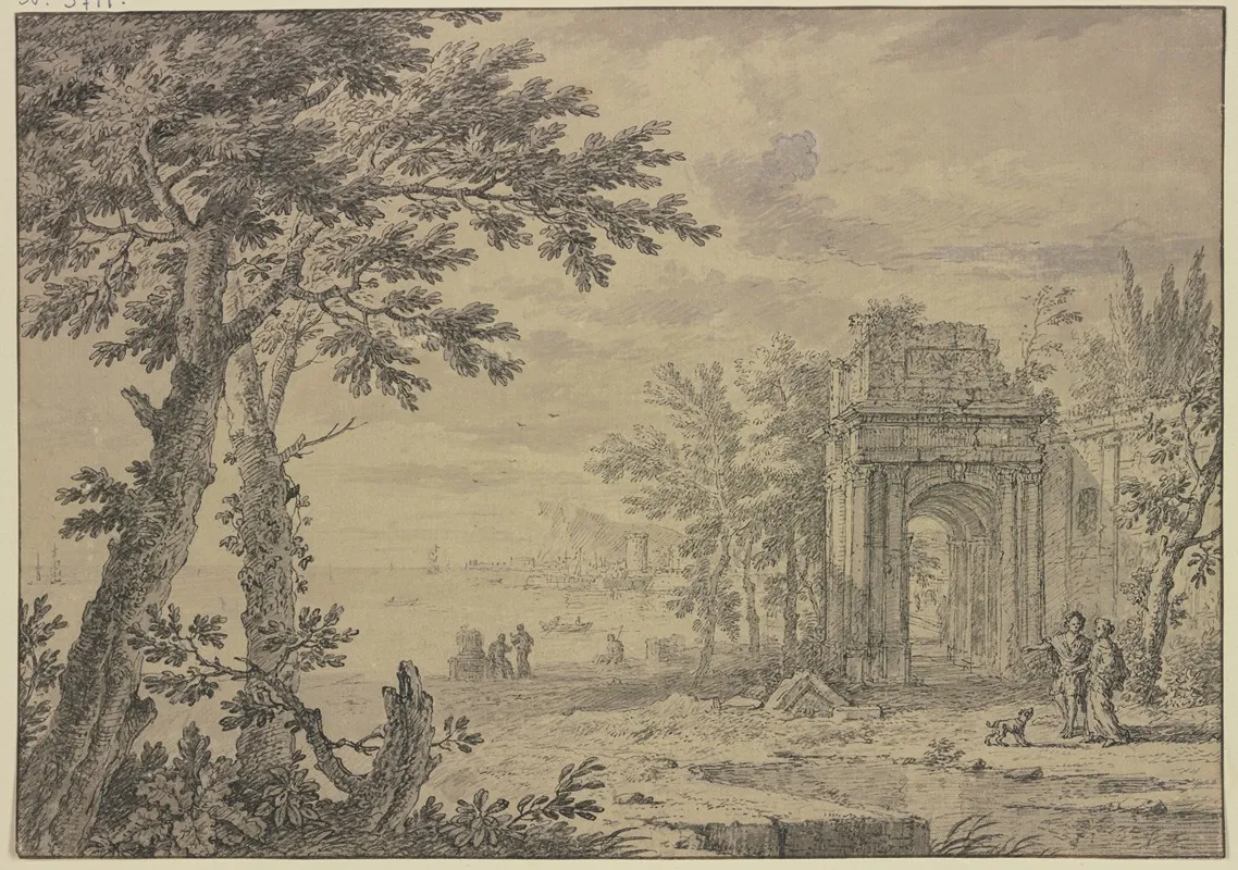 Landschaft Mit Einem Triumphbogen