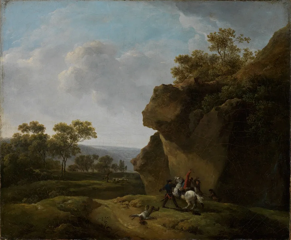 Landschaft Mit Einem Uberfall Wall Art by Georg Friedrich Meyer - High-Resolution Digital Print
