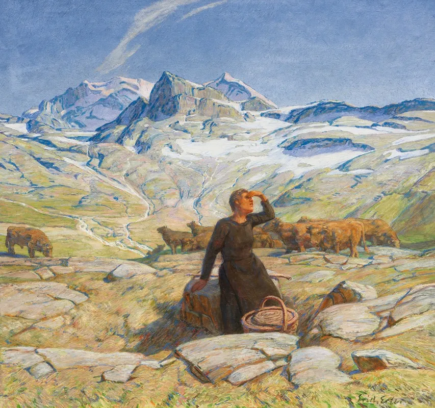 Landschaft Mit Junger Bauerin