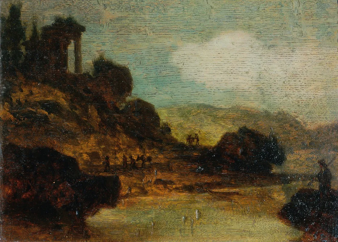 Landschaft Mit Ruine Wall Art by Joseph Hasslwander - High-Resolution Digital Print