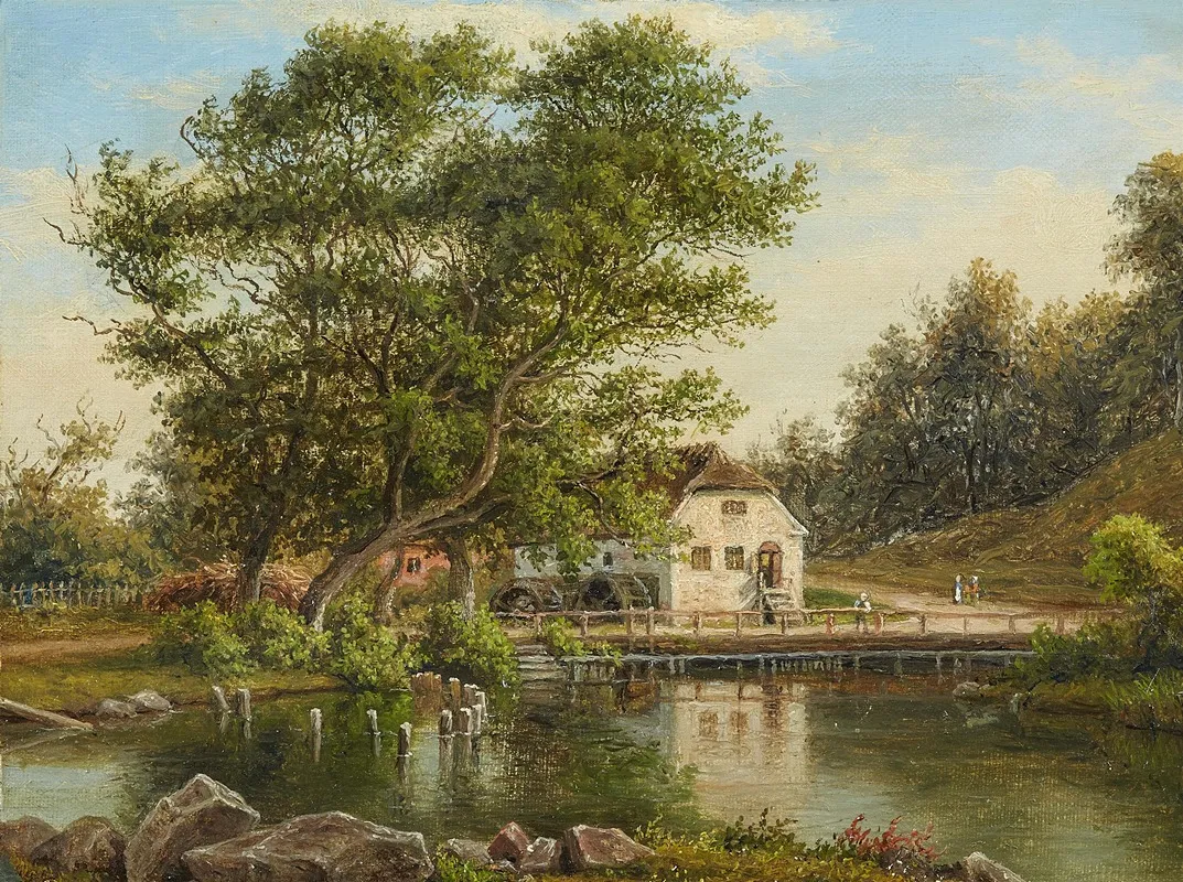 Landschaft Mit Wassermuhle Wall Art by Frederik Christian Kiærskou - High-Resolution Digital Print