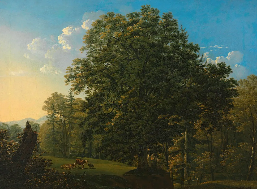Landschaft Mit Weidenden Kuhen Wall Art by Jakob Alt - High-Resolution Digital Print
