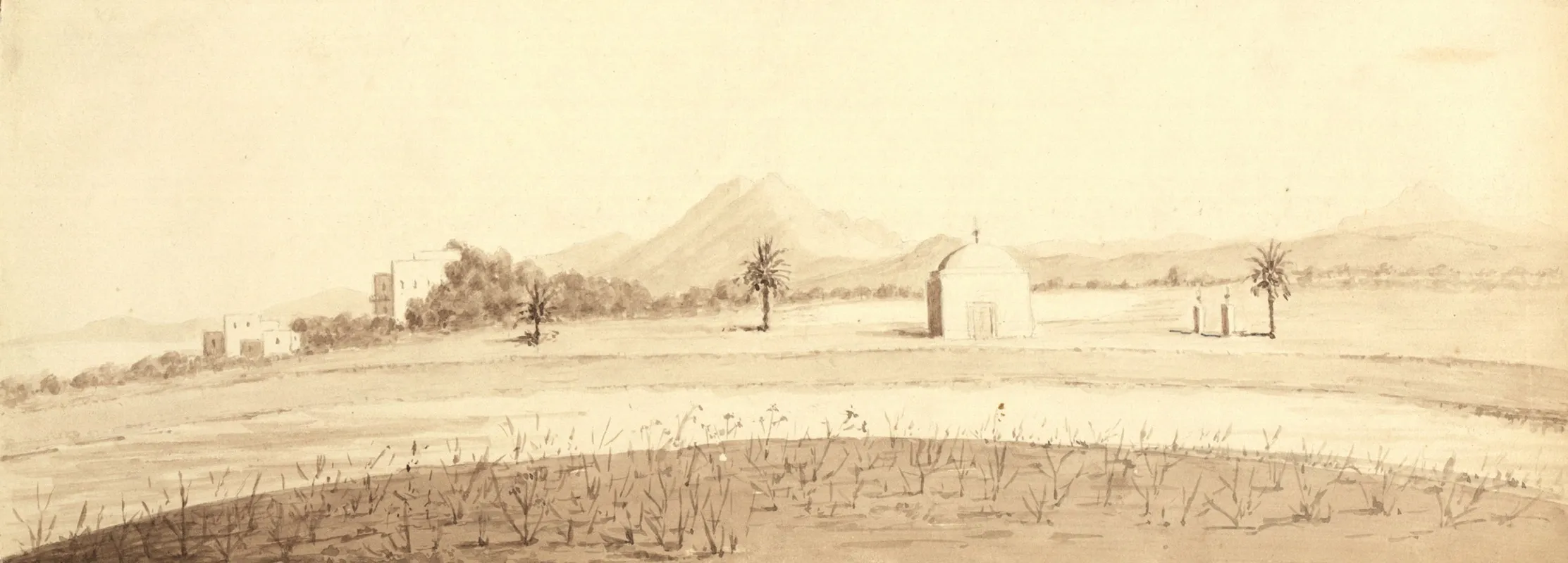 Landschaftsskizze Von Der Hochzeitsreise