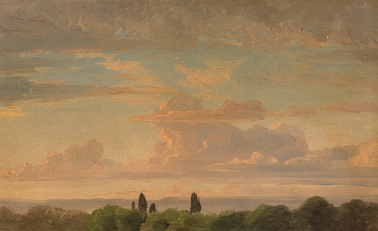 Landschaftsstudie In Der Abenddammerung Wall Art by Gustav Friedrich Papperitz - High-Resolution Digital Print