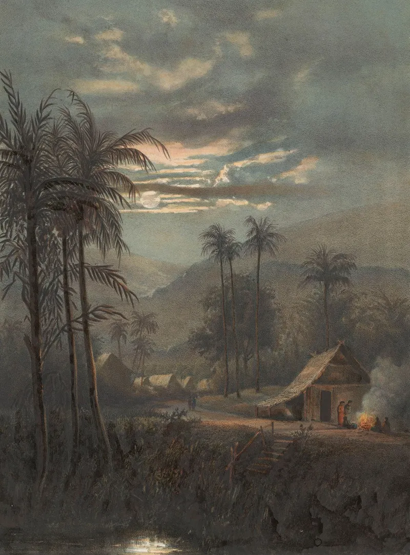 Landschap Bij Maanlicht In De Omgeving Van Sumedang Wall Art by Johan Conrad Greive - High-Resolution Digital Print