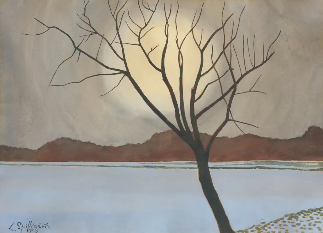 Landschap Met Boom Op Het Voorplan