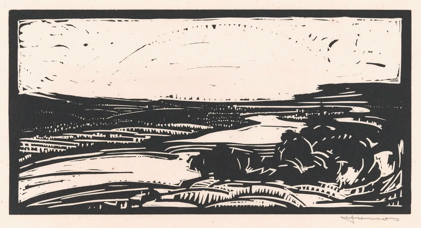 Landschap Met Meanderende Rivier