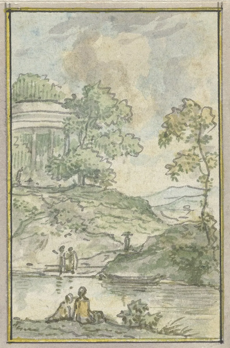 Landschap Met Ronde Tempel