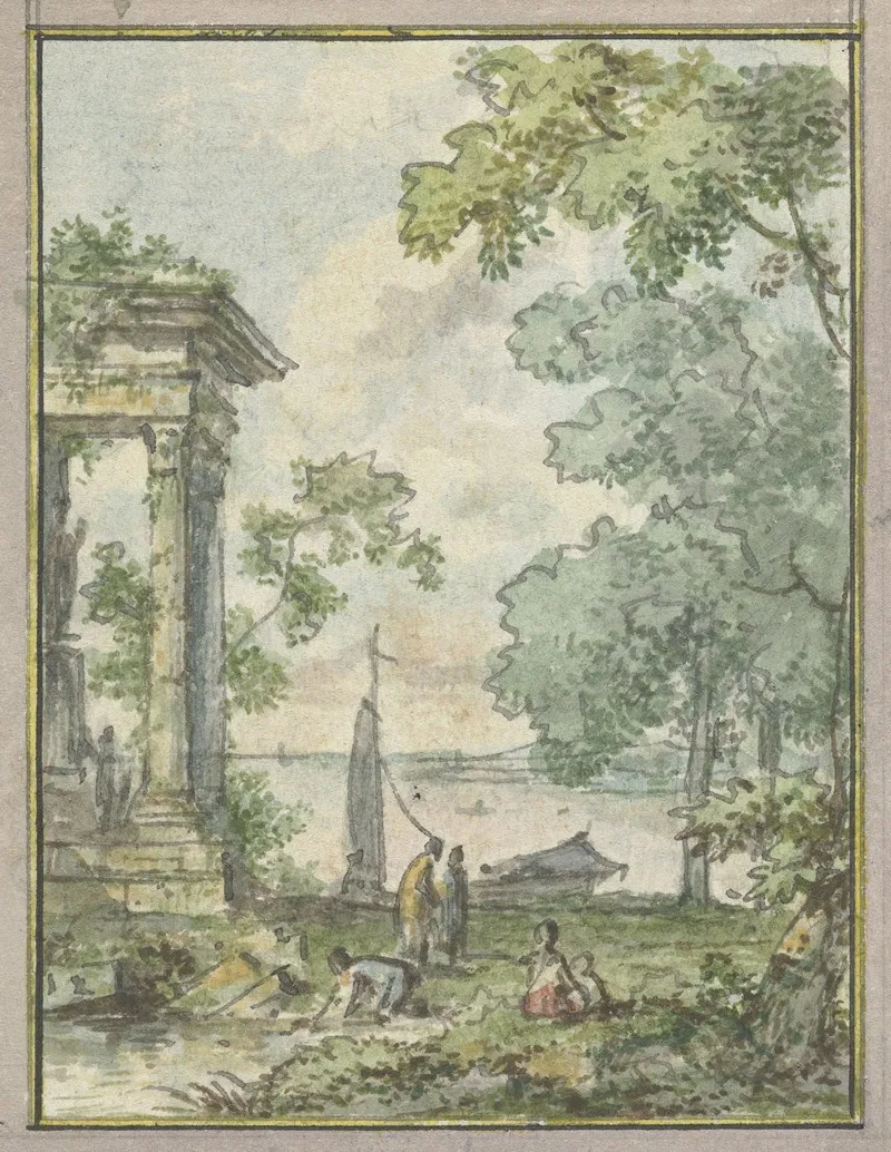 Landschap Met Tempelruine