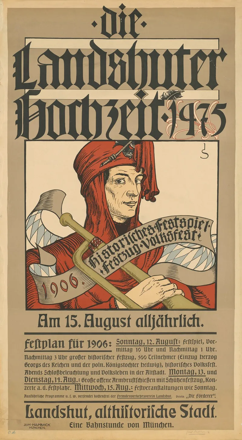 Landshuter Hochzeit Historisches Festspiel 1906 Wall Art by Joseph Sattler - High-Resolution Digital Print