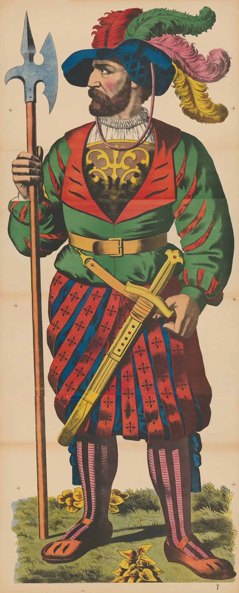 Landsknecht A Germanic Mercenary In The Holy Roman Empires Imperial Army With Pike And Sword Wall Art by René Ackermann - High-Resolution Digital Print