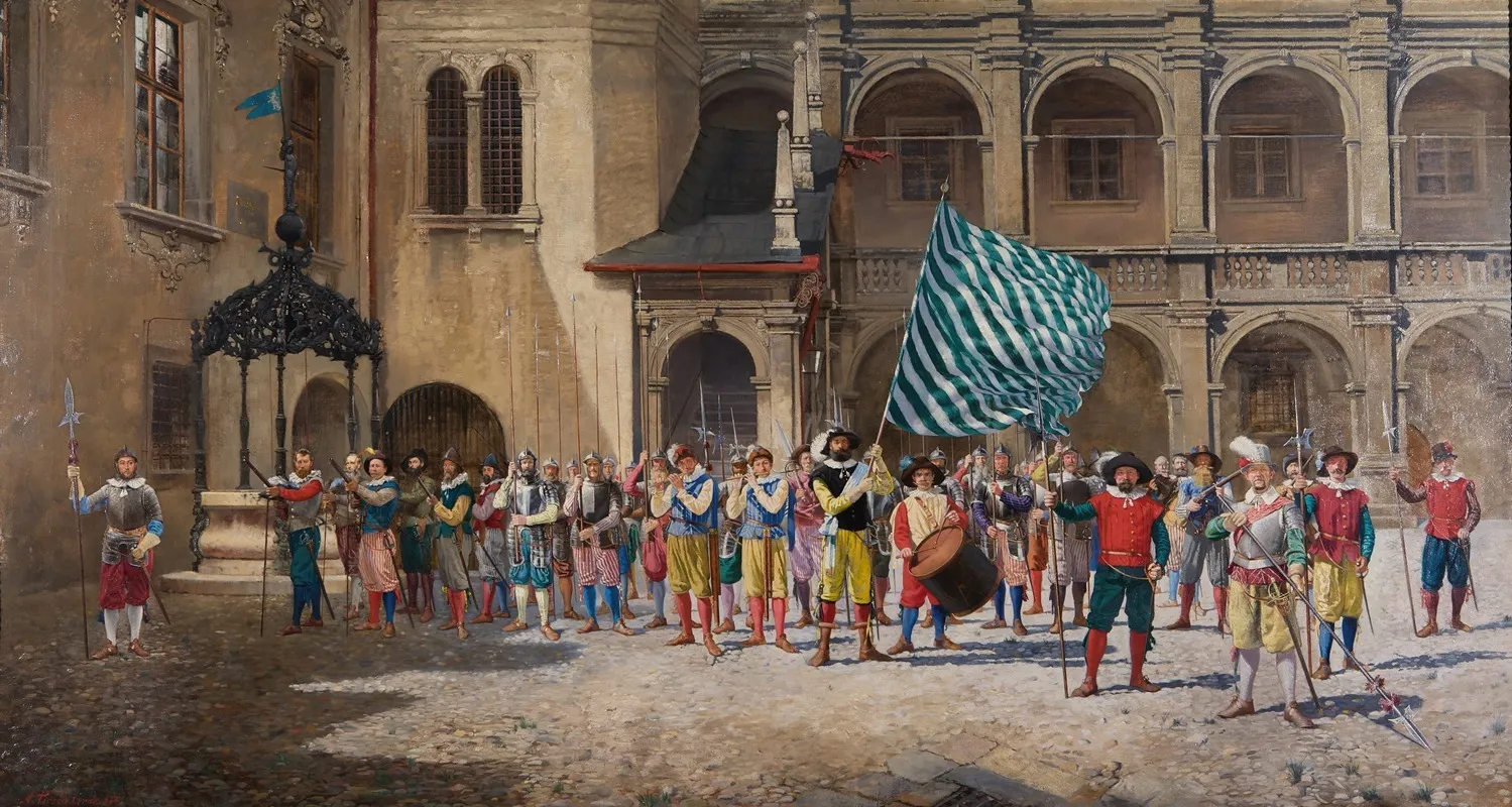 Landsknecht Und Fahnrich Wall Art by Adolf Pirsch - High-Resolution Digital Print