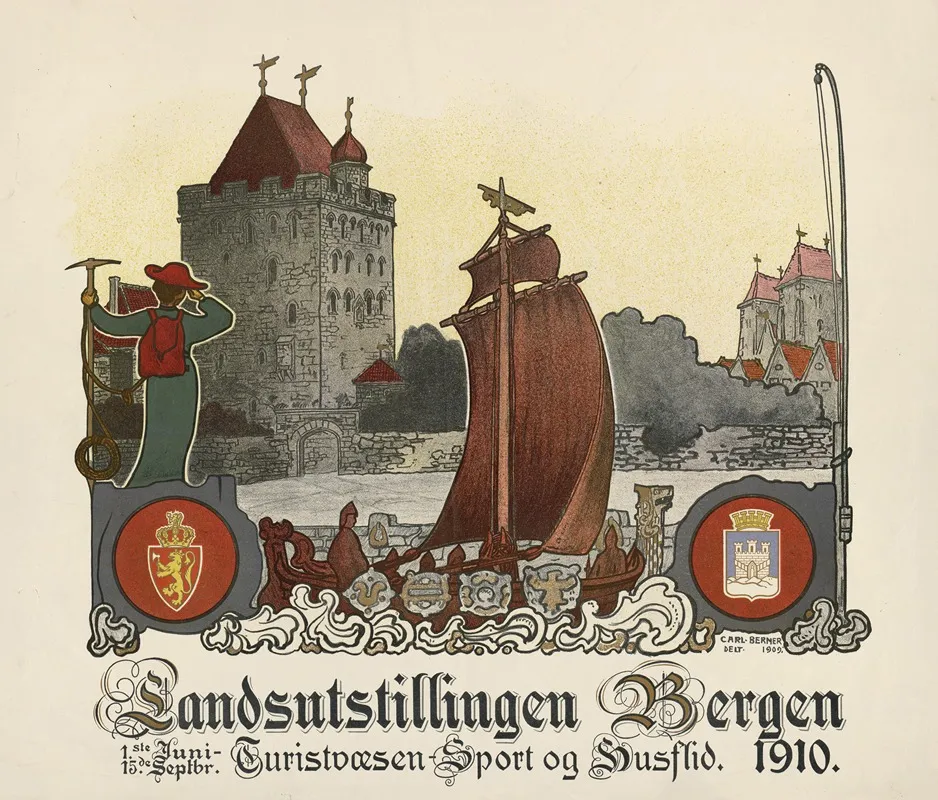Landsutstillingen Bergen 1910 Wall Art by Carl Christian Berner - High-Resolution Digital Print