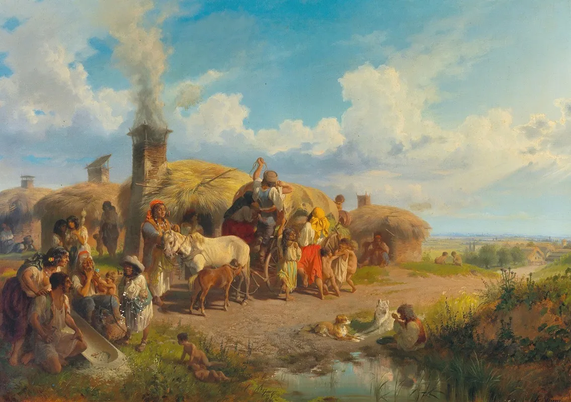 Landvolk Vor Den Toren Der Stadt Wall Art by Friedrich Sturm - High-Resolution Digital Print