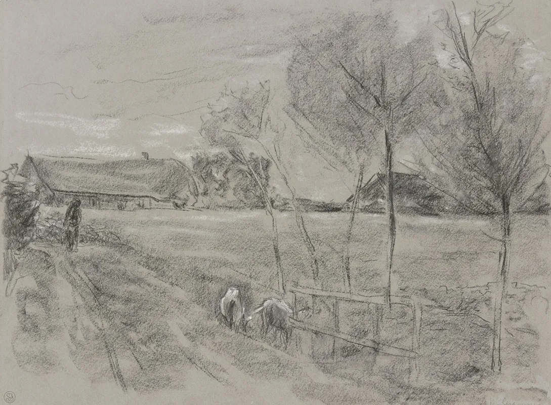 Landweg In Holland Vorne Zwei Ziegen
