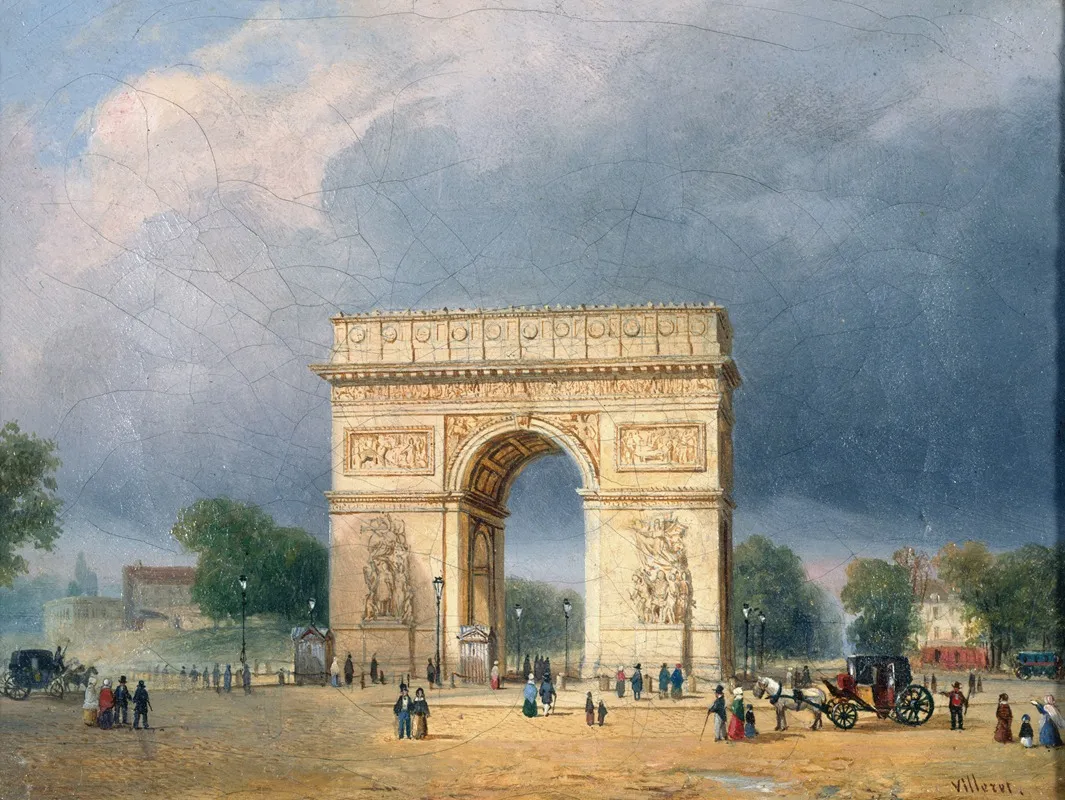 Larc De Triomphe De Letoile Wall Art by François Etienne Villeret - High-Resolution Digital Print