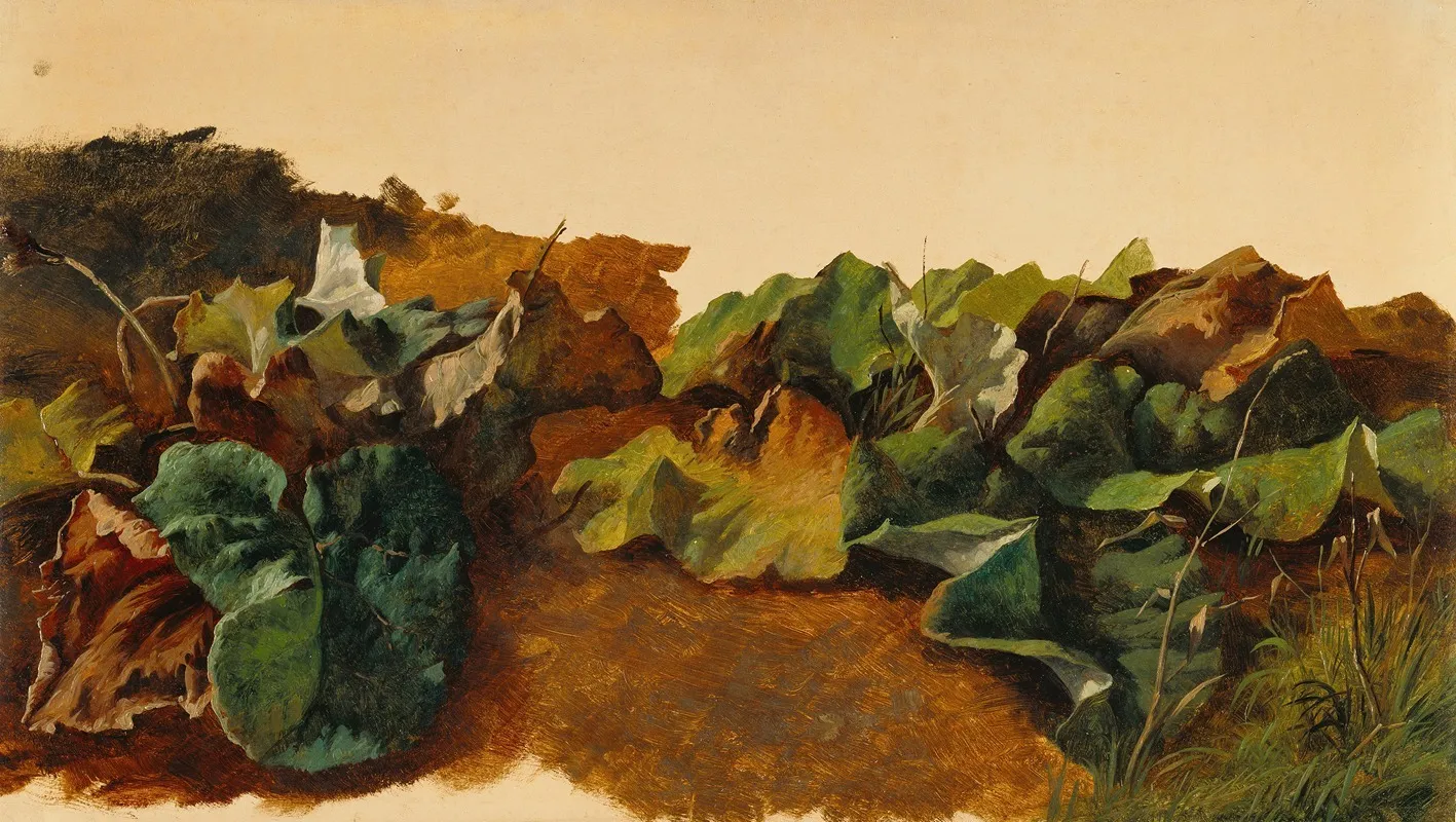 Large Butterburr Leaves And Grass Wall Art by Gilles-François-Joseph Closson - High-Resolution Digital Print