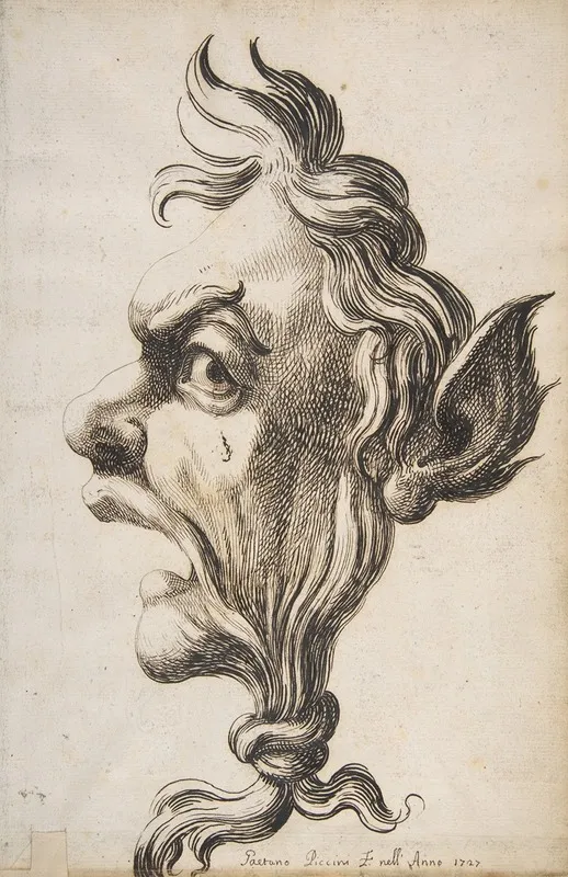 Large Grotesque Head Being Strangled By Its Own Hair