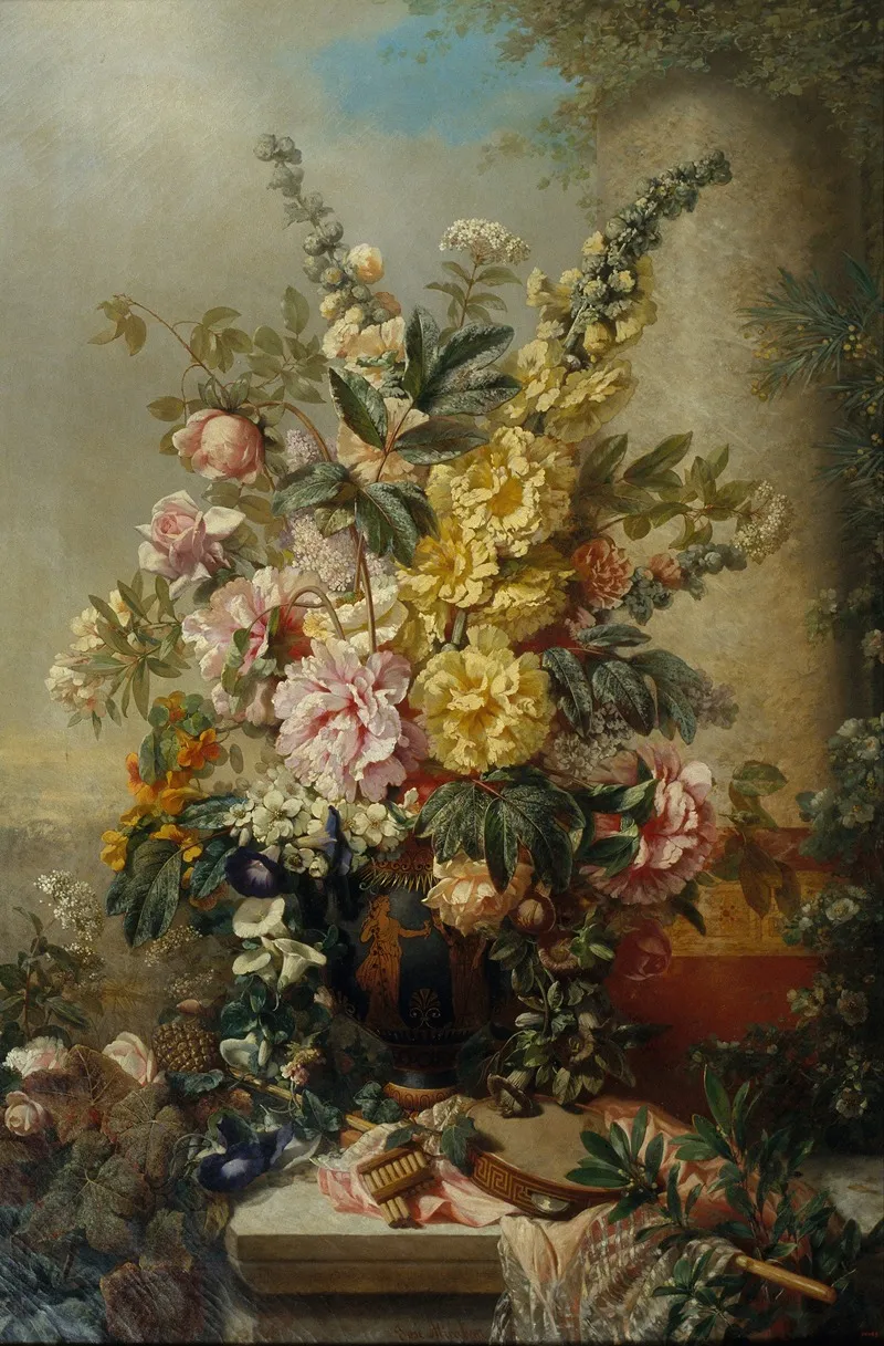 Large Vase With Flowers 2 Wall Art by Josep Mirabent - High-Resolution Digital Print