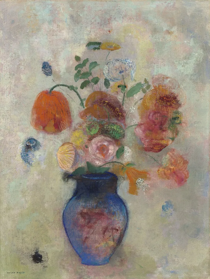 Large Vase With Flowers Wall Art by Odilon Redon - High-Resolution Digital Print