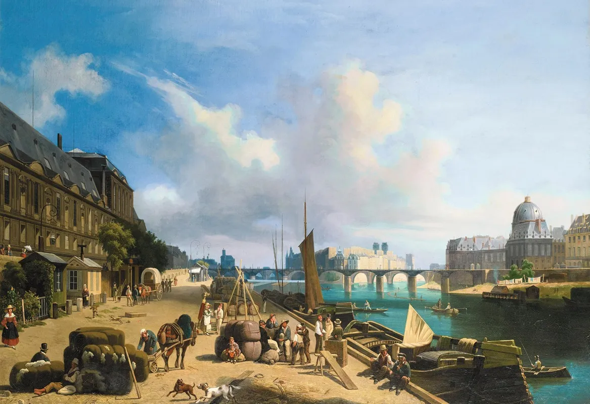 Larrivee Des Balles De Coton Au Port Saint Nicolas Paris Wall Art by Lambert Nollé - High-Resolution Digital Print