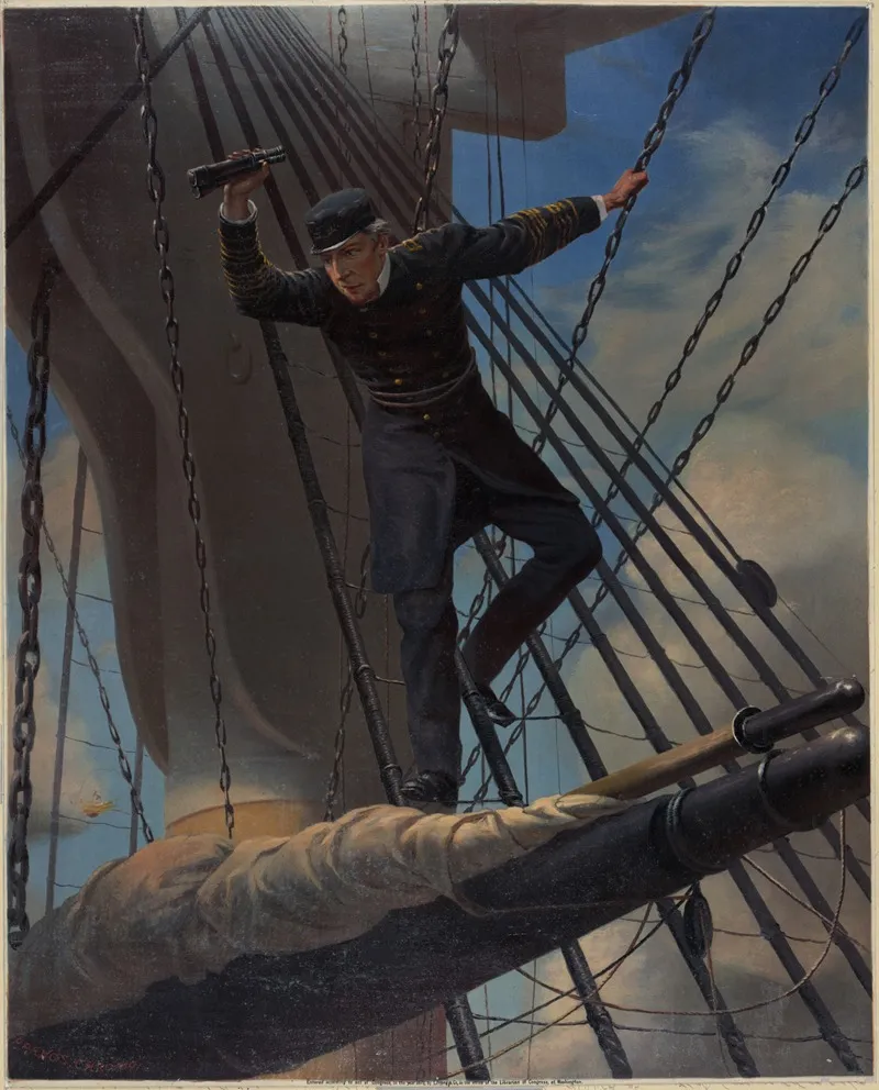 Lashed To The Shrouds Farragut Passing The Forts At Mobile In His Flagship Hartford